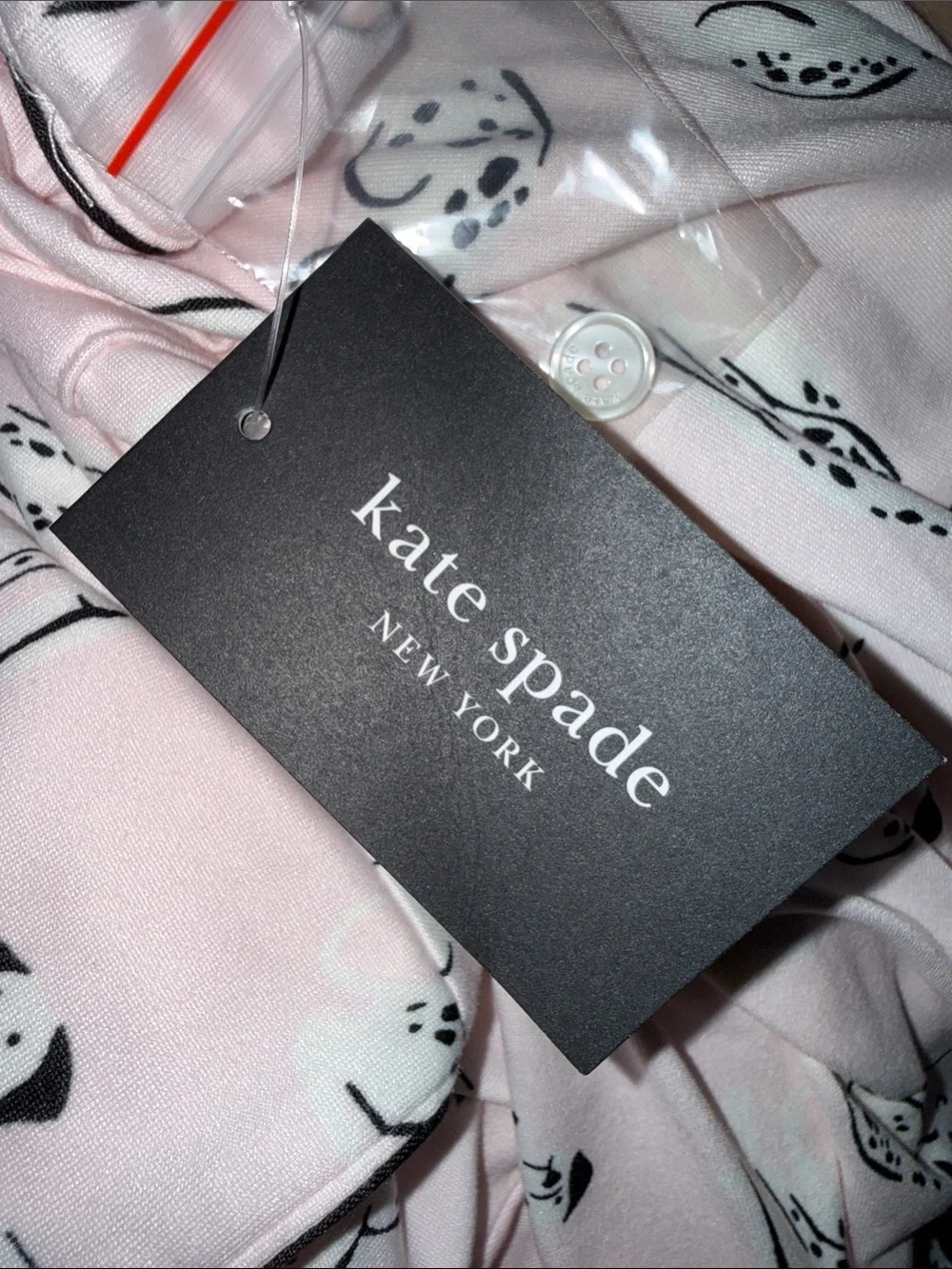 Kate Spade New York Dalmatian Print Pajama Set Light Pink NWT Size Medium